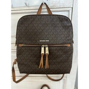 Michael Kors Rhea Zip Medium Slim Backpack Brown #313